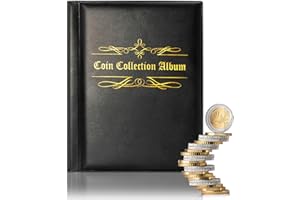 Brelet 480 Pochette Classeur Pieces 2 Euros De Monnaie, Album Pieces de Monnaie Collection, Album Piece 2 Euros, Select Rangement Pieces de Monnaie,Rangements pour Pièces de Monnaie (Noir)