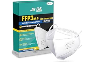 Cleanstro FFP3 Face Masks UK Certified Pack of 20 - Individually Wrapped 7-Layer >99% Filtration - Feel Safe, Breathe Easy - Secure DIY Dust Masks for Building Work, Sanding-EN149:2001+A1:2009