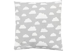 TupTam Taies d'oreillers Décoratives pour Enfant, Nuages Gris/Blanc, 40 x 40 cm