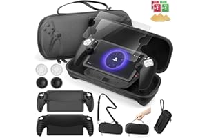 YSKMLOLP 14 in 1 Accessory Set, Compatible With Playstation Portal, Suitable for PS5 EVA Hard Luggage, Soft Silicone Protective Cover, 2X 9H Shatter Resistant Tempered Glass Screen Protector, 4 Silicone Caps