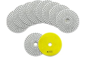 KURSTOL Diamond Polishing Pads Set - 10pcs 100mm grits #200 Wet Countertop Polishing pads for Granite Quartz Stone Marble Floor