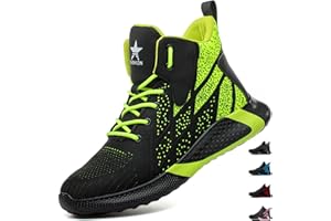 PAQOZKC Chaussure de Securite Homme Femmes Montante Confortable Basket de Sécurité Ultra Légère Chaussures de Travail