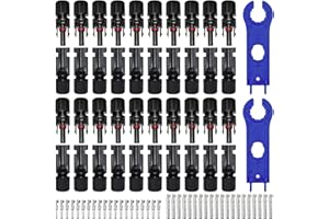 IIRC 20 Paar Solarpanel Stecker Solarstecker Solar Stecker Steckverbinder Männlich Weiblich Set Photovoltaik Solarpanel Kabelstecker IP67 mit 2pcs Schraubenschlüssel