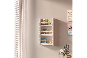 GENERIC Luebel® Kids Bookcase Wall Shelf, Children's Bookshelf Storage Display Rack, Wooden Book Organizer for Children's Room (White - 3 Tiers, 42.2 * 80cm)