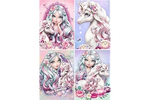 JISHSHAY 4 Packs 5D DIY Unicorn Full Drill,30x40CM Diamond Art Purple Unicorn Mythical Creatures Diamond Art Unicorn Diamond Craft Unicorn Large Unicorn Tapestry Kits Unicorn Paint Numbers