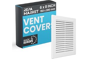Repa Market vitt ventilationsgaller rektangulärt 150 x 200 mm (yttermått) – ventilationsgaller av plast – ventilationsgaller