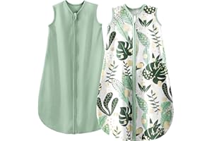 Yoofoss Baby Sleeping Bag 0.5 Tog - 6-12 Months 2 Pack Summer Sleeping Bag Baby 100% Organic Cotton Sleep Sack for Newbron Infant Toddler