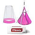 VParents Infant Baby Swing Cradle with Mosquito net and Spring (Pink)
