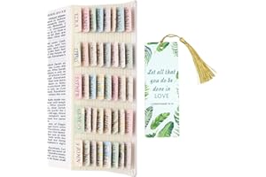 HULALA 90 Pieces Floral Bible Tabs Index Stickers (66 Bible Index Tabs,24 Blank Stickers) Colorful Bible Tabs for Women Large Print Bible Label Stickers for Old & New Testaments