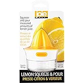 Joie Citrus Juicer with Built-In Strainer, Manual Lemon and Lime Squeezer, Yellow