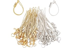 GORGECRAFT 100pcs Attache Cordon Téléphone Porte-Clés Sangle Tonalité Anneau Fendu Cordons Polyester Lanière de Téléphone Cellulaire Portable Breloques Lanière Chaîne pour Clé USB