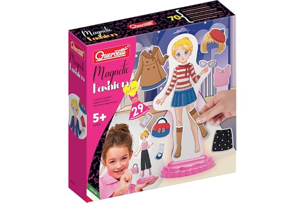 Quercetti Magnetic Fashion Anna Poupée Magnétique 5+ Ans avec 29 Vêtements Aimantés, Jeux Magnetique Enfant Jeu Créatif et Educatif, Motricite Fine, Coordination, Jouet Enfant 5 Ans