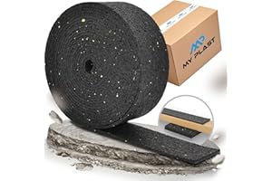 My Plast belastbare Bautenschutzmatte 10 000 x 50 x 3 mm, 1 pièce Tapis Rouleau de granulés de Caoutchouc résistant à l'eau pour la Construction de terrasses, Noir, 10.000 x 50 x 3 mm