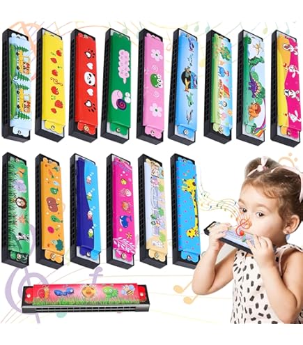 Set 12 Armoniche A Bocca Per Bambini - 16 Fori, Colorate, Con Panni Per Pulizia, Regalo Ideale - Foto 5