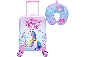 HTgroce Valigia per Bambini con Maniglia Retrattile, con ruote girevoli a 360 ° Bagaglio per bambini