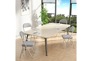 Chleby Chaise Pliante Confortable 4Pcs Chaises Pliantes en Cuir de Cuisine avec Coussin épais Les chaises de Salle à Manger Pliantes conviennent à la Cuisine, l'intérieur, l'extérieur, Gris