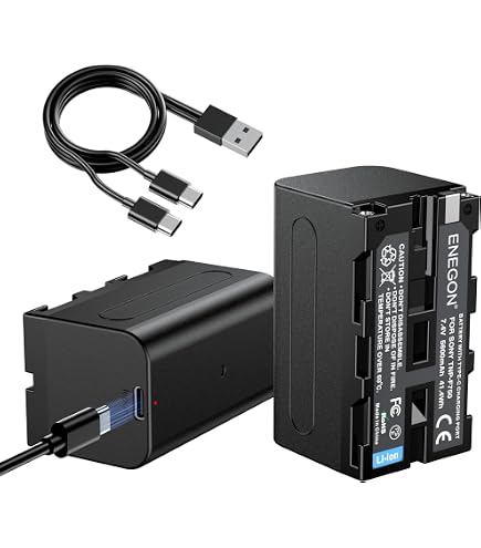 Batteria NP-F970 Compatibile - 10500mAh, 7.2V, Con USB-C PD 20W E USB-A - Per Videocamere Sony, Luci LED, Power Bank