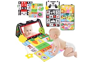Venditer Zabawka dla niemowląt 0-12 miesięcy, lustro Montessori Bebe Ewakening Toys Montessori Ewakening Bebe, czarno-biała zabawka sensoryczna dla niemowląt 1, 2 lata, zabawki edukacyjne dla dzieci,
