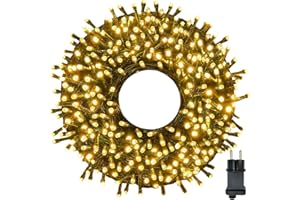 Meision Lichterkette Außen Strom 30m 300LED Innen Lichterkette Weihnachtsbaum mit 8 Modi Timer Speicherfunktion IP44 Wasserdicht, Lichterkette Strombetrieben für Balkon, Garten, Party, Warmweiß