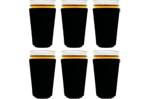 Coolie Junction Blank Neoprene Collapsible Pint Glass Coolie (6, Black)