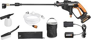WORX WG629E.1 18V 20V MAX Cordless HYDROSHOT Portable Pressure Cleaner with 2.0Ah battery