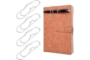 Wisdompro Pen Clip for Notebook, 12 Pack Stainless Steel Pen Pencil Clip Holder for Notebook, Books, Journal, Clipboard, Paper, etc. - 2.6 x 0.7 inch (Silver)