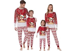 GENÉRICO Pijama Navidad Familia Conjunto Pijama Familiar a Juego Pijamas Padres Mamá Cómodo Sudadera Chándal Suéter 2 Piezas Pantalón Raya y Top de Manga Larga papá Pijamas Navidad Familia para Mujere Hombre