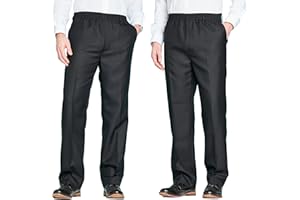 Chums Men's Pack of 2 Elasticated Waist Pull-On Trousers Trousers for Men 2 Pack Men's Trousers