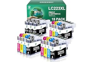 GREENSKY LC223 Wkład atramentowy kompatybilny zamiennik dla Brother LC223 dla Brother DCP J4120DW MFC J4620DW MFC J680DW DCP J5625DW MFC J5320DW MFC J4625DW J4420DW J480DW J5720DW DCP J562DW tusz (15