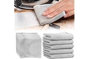 AHLMA 10 Piezas Estropajo Alambre Que no Raya Trapos Multiusos de Alambre para Lavar Paño de Limpieza de Malla de Alambre Paño de Limpieza de Alambre de Cocina Doble Capa para Limpiar Vajilla