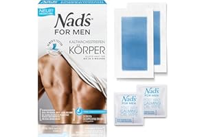 Nad's For Men Paski z zimnego wosku dla mężczyzn – usuwanie włosów na ciele, wszystkie rodzaje skóry, 20 pasków woskowych + 2 chusteczki pielęgnacyjne