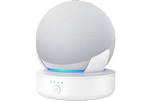 PlusAcc Akku für Dot 5. Generation - Tragbare Ladestation Batterie Zubehör Kabellos Akkustation mit 16 Stunden Spielzeit kompatibel mit iPhone 4 (Ohne Geräte) (Weiß)