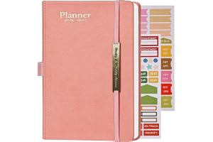 Vahoo 2026-2027 Planner, A5 Weekly & Monthly Planner, 18 Month Hardcover PU Leather Agenda, Waterproof Portable Organizer Notebook for Office School, 5.5"x8.1", Pink