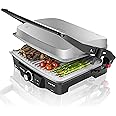 Cecotec Griglia elettrica Rock'nGrill 2000. Rivestimento antiaderente RockStone, 180º, altezza regolabile, superficie cucinat