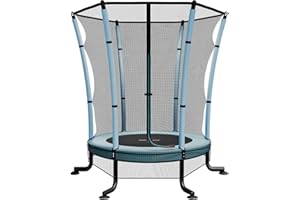 JUMMICO Trampolín Ø145 cm con Red de Seguridad | Cama Elástica Interior y Exterior para niños Equipado con ventosas Antideslizantes y Patas en Forma de L. Capacidad de Carga de hasta 50 kg