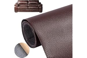 BESTEVERY Leather Repair Patch, Autocollant Pour Réparation Canapé, Cuir Adhesif Reparation Canapé, Patch Cuir Autocollant, pour Canapés, Meubles, Sièges Auto, 50 x 137 CM (Marron Foncé)