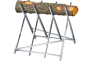 Relaxdays Sågbänk, träsågarbete, vikbar, 150 kg, sågram för motorsåg, stål, HBT: 80 x 80 x 82 cm