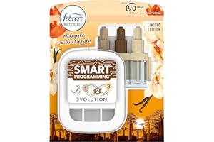 ‎FEBREZE Febreze 3Volution Duftstecker (20 ml) Madagaskar Vanille & Magnolie, Starterset mit automatischem Frischeduft-System, 3 abwechselnde Düfte entfernen Gerüche weiß