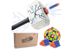 HYNXM Dart Hammer Toy Gun, Dart Gun for Kids, Can Fire 7 Soft Bullets, with 20 Rounds of Soft Bullets, One Button Pull Back Handle Launch, Suitable for Indoor, Outdoor and Group Activities for Children