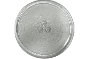 Quailitas Microwave Plate - 245 mm Universal Fit Microwave Turntable Glass Tray w/ 3 Fixers, Scratch-Resistant Plate