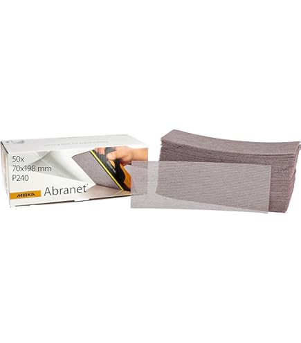 Mirka Abranet net schuurstroken 81x133 mm klittenband/korrel P320 / 50 st/voor het schuren van hout, plamuur, lak, kunststof / 5417805032