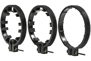 Movo FR3 einstellbares 3-teiliges Follow-Focus Getriebeset - Inklusive 65mm, 75mm und 85mm Linsenringe (Standard 32-Pitch - 0,8 mod)