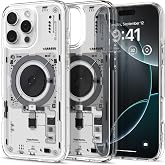 Spigen iPhone 16 Pro Max ile Uyumlu MagSafe Kılıf Ultra Hybrid Neo One Mag Fit Sararmaya Dayanıklı Tasarım Siyah Şeffaf Kapak