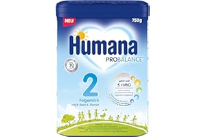 ‎HUMANA Humana 2 Folgemilch Vorteilspack - 4x750g mit 5 HMO, Natürliche Abwehrkräfte, Optimal für Babys ab dem 6. Monat