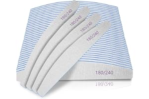 BLESWIN Lime per Unghie, Lima per Unghie Professionale 180/240 Grit, 50Pcs Lime e per Unghie per Unghie Naturali o Unghie Spesse, Set di Lime per unghie Lavabili e Riutilizzabili, Spugna per Unghie Naturali