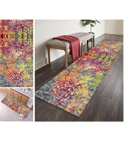 Fußmatte 40x100 Cm, Holzoptik | Rutschfest & Saugfähig | Für Bad, Küche, Eingang | Wasserdicht & Weich