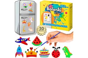 Bolonki Crea 30 Imanes para Nevera- Kit Manualidades Niños 3 4 5 6 7 8 9 10 Años, Kit Pintura Niños, DIY Art Creativo, Madera Manualidades, Regalos Cumpleaños Niño, Juego Manualidades, Manualidades