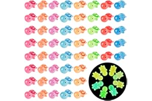 GwaOery Glow Mini Resin Turtles - 64 Pcs Luminous Tiny Turtles Mini Resin Animal Toy Glow in the Dark for Micro Garden Landscape Ocean Car Aquarium Dollhouse Animals Theme Party Decoration (8 Colors)