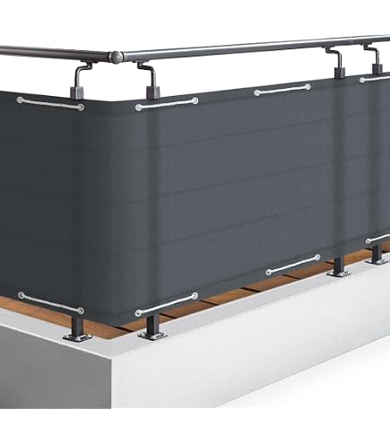 Balkon Sichtschutz 90x650 Cm, Anthrazit – Wetterbeständig, Pflegeleicht, Mit Kabelbindern & Schnur Zum Einfachen Befestigen