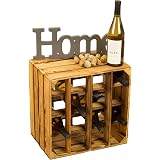 Weinregal Aus Altes Land Holz – Geflammt, 50x40x27cm, Fertig Montiert Als Flaschen- Oder Zeitschriftenregal